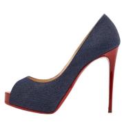 Pre-owned Denim heels Christian Louboutin Pre-owned , Blue , Dames