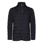 Zwarte Slim Fit Jas met Afneembare Bib Herno , Black , Heren