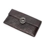 Pre-owned Leather wallets Gucci Vintage , Brown , Dames