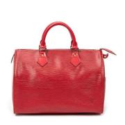 Pre-owned Leather handbags Louis Vuitton Vintage , Red , Dames