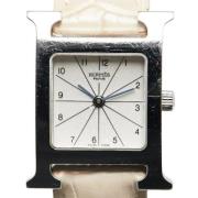 Pre-owned Metal watches Hermès Vintage , White , Dames