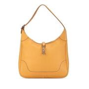 Pre-owned Leather shoulder-bags Hermès Vintage , Yellow , Dames