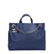 Pre-owned Leather chanel-bags Chanel Vintage , Blue , Dames