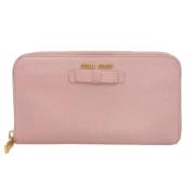 Pre-owned Leather wallets Miu Miu Pre-owned , Pink , Dames