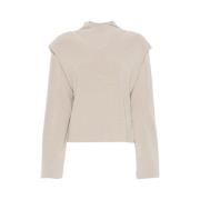 Beige Sweater Ribbed Hem Long Sleeve IRO , Beige , Dames