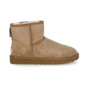 Beige Suède Enkellaarzen Shearling Voering UGG , Beige , Dames