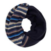 Unisex blauwe fleece nekwarmer met veelkleurige strepen Gallo , Multic...