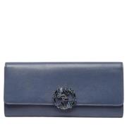 Pre-owned Leather clutches Gucci Vintage , Blue , Dames