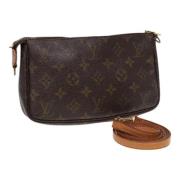 Pre-owned Leather pouches Louis Vuitton Vintage , Brown , Dames