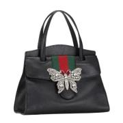 Pre-owned Leather handbags Gucci Vintage , Black , Dames