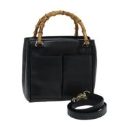 Pre-owned Leather handbags Gucci Vintage , Black , Dames