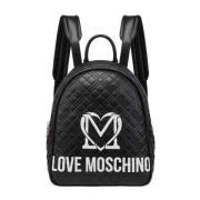 Zwarte synthetische damesrugzak Moschino , Black , Dames