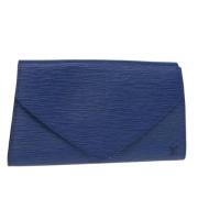 Pre-owned Leather clutches Louis Vuitton Vintage , Blue , Dames