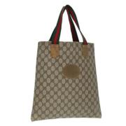 Pre-owned Leather totes Gucci Vintage , Beige , Dames