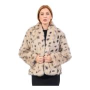 Beige Elegant Faux Fur Coat Jijil , Beige , Dames