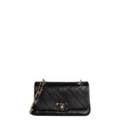 Pre-owned Leather chanel-bags Chanel Vintage , Black , Dames