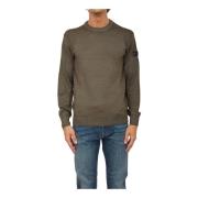 Groene Crew Neck Wollen Trui Peuterey , Green , Heren