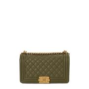 Pre-owned Leather chanel-bags Chanel Vintage , Green , Dames