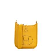 Pre-owned Leather shoulder-bags Hermès Vintage , Yellow , Dames