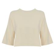 Beige Viscose Trui met Wijde Mouwen Max Mara Weekend , Beige , Dames