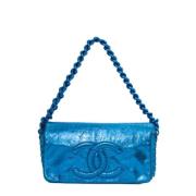 Pre-owned Leather chanel-bags Chanel Vintage , Blue , Dames