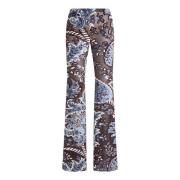 Bloemen Paisley Fluwelen Broek Etro , Multicolor , Dames