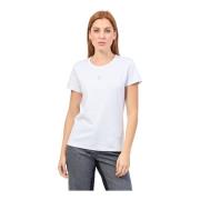 Witte T-shirt met Double B-monogram Hugo Boss , White , Dames