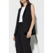 Zwarte klassieke stijl vest met strakke zijkanten Luisa Cerano , Black...