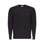 Zwarte Katoenen Logo Longsleeve Shirt Timberland , Black , Heren