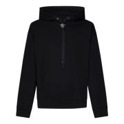 Zwarte Hoodie met Medusa Detail Versace , Black , Heren