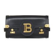 Zwarte leren crossbody tas Balmain , Black , Dames