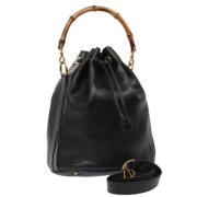 Pre-owned Leather handbags Gucci Vintage , Black , Dames