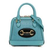 Pre-owned Raffia gucci-bags Gucci Vintage , Blue , Dames