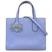 Pre-owned Leather handbags Gucci Vintage , Blue , Dames