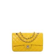 Pre-owned Leather chanel-bags Chanel Vintage , Yellow , Dames