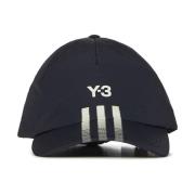 Verstelbare zwarte hoeden met logoprint Y-3 , Black , Unisex