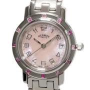 Pre-owned Metal watches Hermès Vintage , Pink , Dames