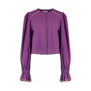 Lily Lange Mouw Blouse Harper & Yve , Purple , Dames