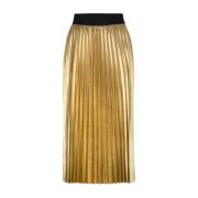 Geplooide gouden rok met elastische taille Joop! , Beige , Dames