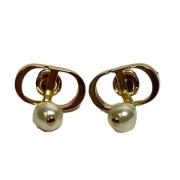 Pre-owned Metal earrings Dior Vintage , Yellow , Dames