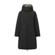 Zwarte textiel dames parka jas Ecoalf , Black , Dames