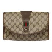 Pre-owned Canvas clutches Gucci Vintage , Beige , Dames