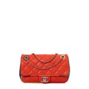 Pre-owned Leather chanel-bags Chanel Vintage , Orange , Dames