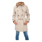 Beige Parka Trench Coat Dekker , Beige , Dames