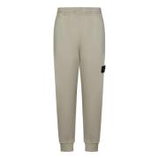 Beige Elastische Broek met Geribbelde Onderkant Stone Island , Beige ,...