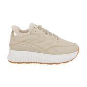 Beige Actieve Sneakers voor Vrouwen Voile Blanche , Beige , Dames