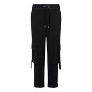 Zwarte Cargo Broek met Trekkoord Taille Balmain , Black , Heren