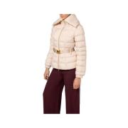 Ivoor Leren Jas Elegant Veelzijdig Elisabetta Franchi , Beige , Dames