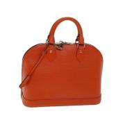 Pre-owned Leather handbags Louis Vuitton Vintage , Orange , Dames