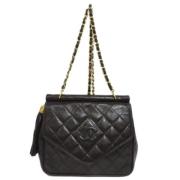 Pre-owned Leather chanel-bags Chanel Vintage , Black , Dames